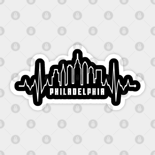 EKG Heartbeat Philadelphia City Skyline Philly Philly Fan Sticker by TeeCreations